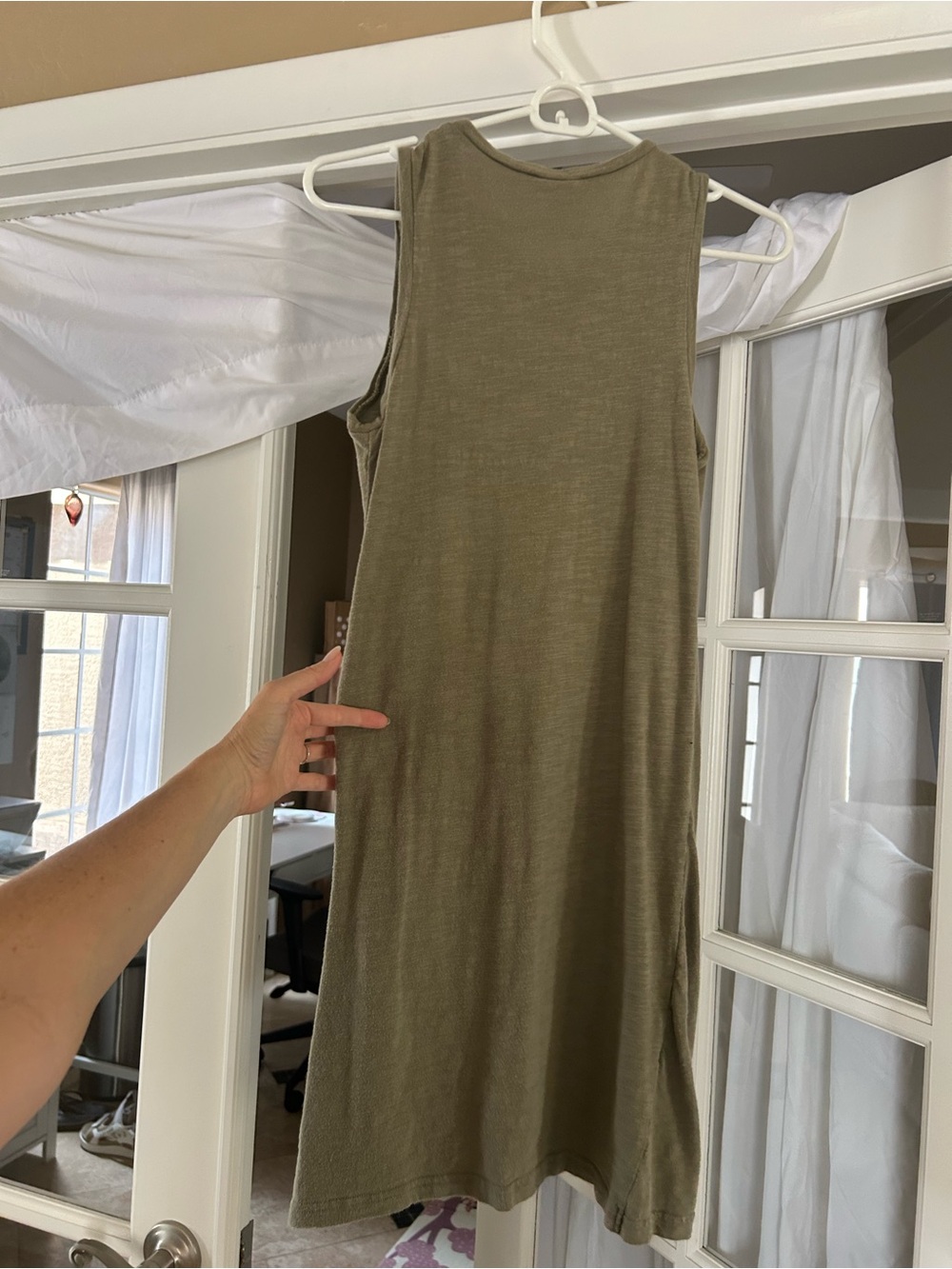 H&M Olive Green Sleeveless Midi Dress